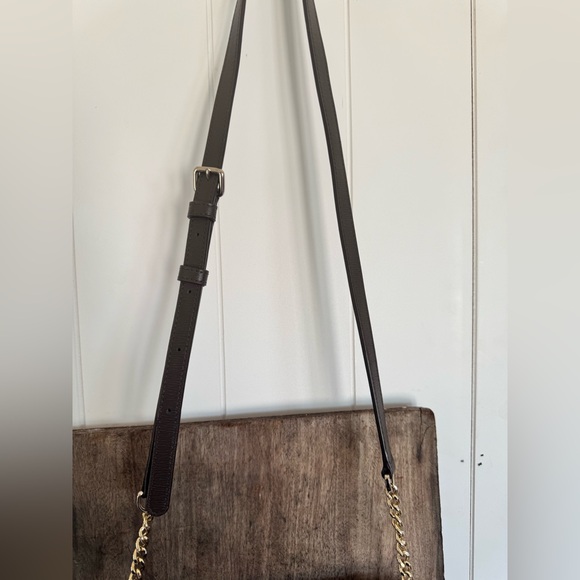 DKNY Dark Brown Monogram Shoulder Bag, chain strap - Picture 14 of 14